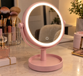 Pink LED Makeup Mirror – Lighted Vanity Mirror with Touch Control