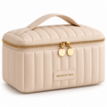 Quilted Cosmetic Makeup Bag – Portable Beauty Organizer